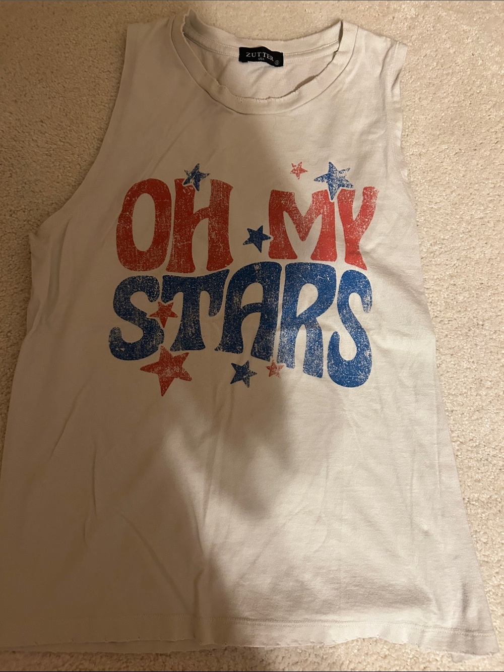 Zutter Cream Graphic 'Oh My Stars' Tank Top